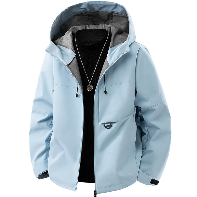 Men's technical hooded softshell jacket with adjustable hood and utility pockets Chichicherry