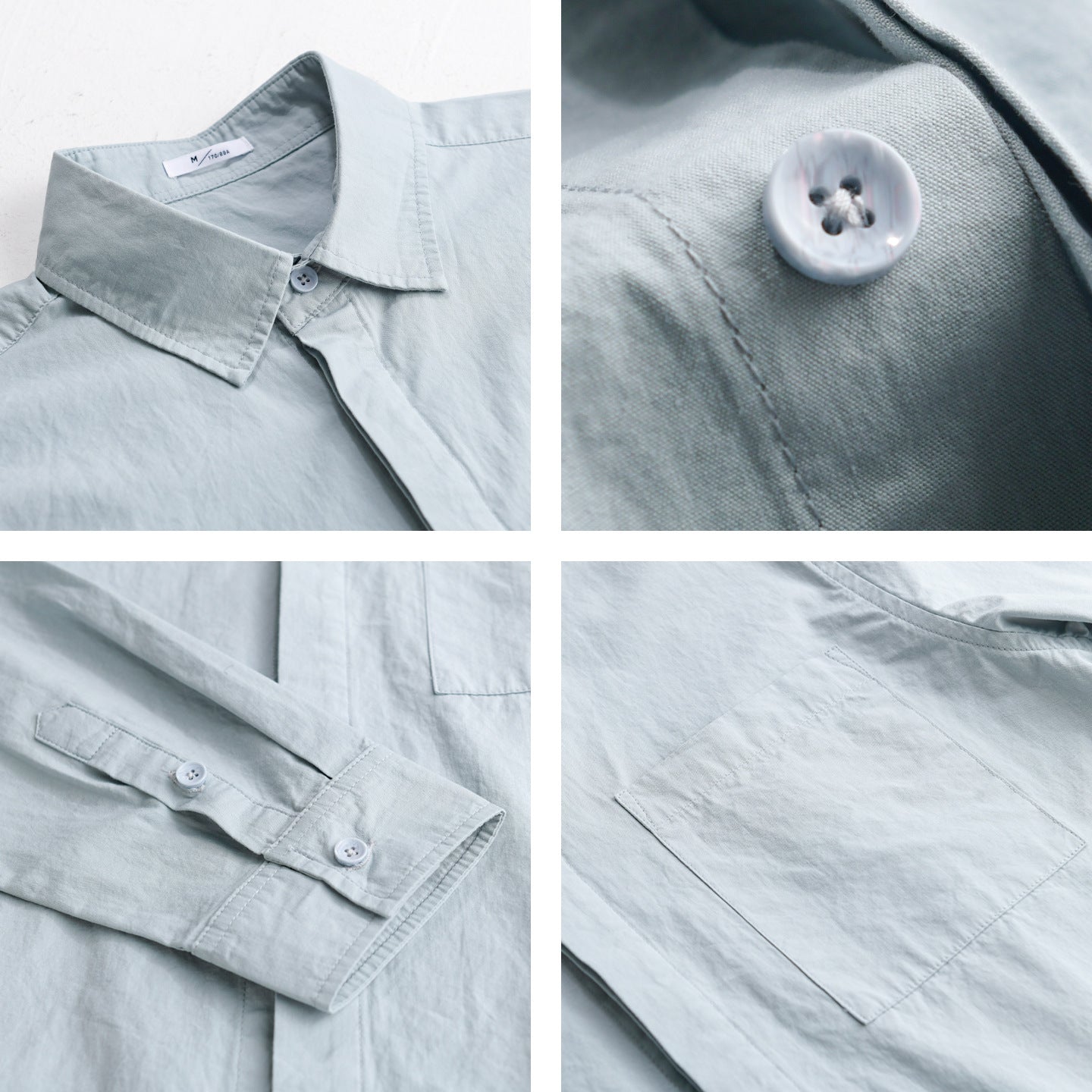 Men's Relaxed-Fit Cotton Overshirt with Kent Collar and Chest Pocket Chichicherry