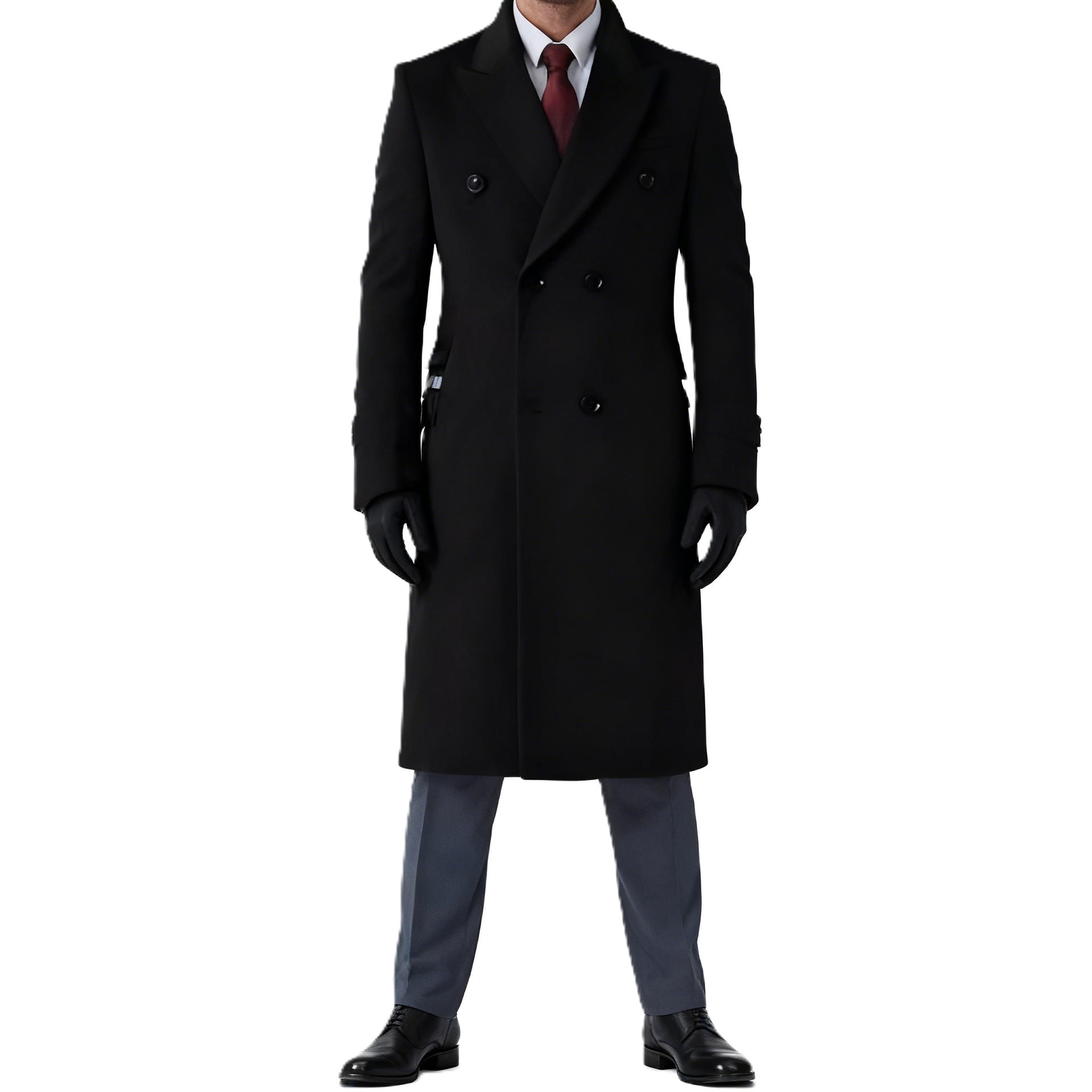 Men's Double-Breasted City Coat made of Wool Blend with Tailored Silhouette Chichicherry