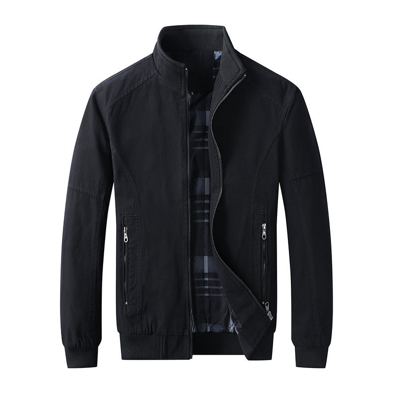 Men's lightweight cotton bomber with stand-up collar, zipper and ribbed cuffs Chichicherry