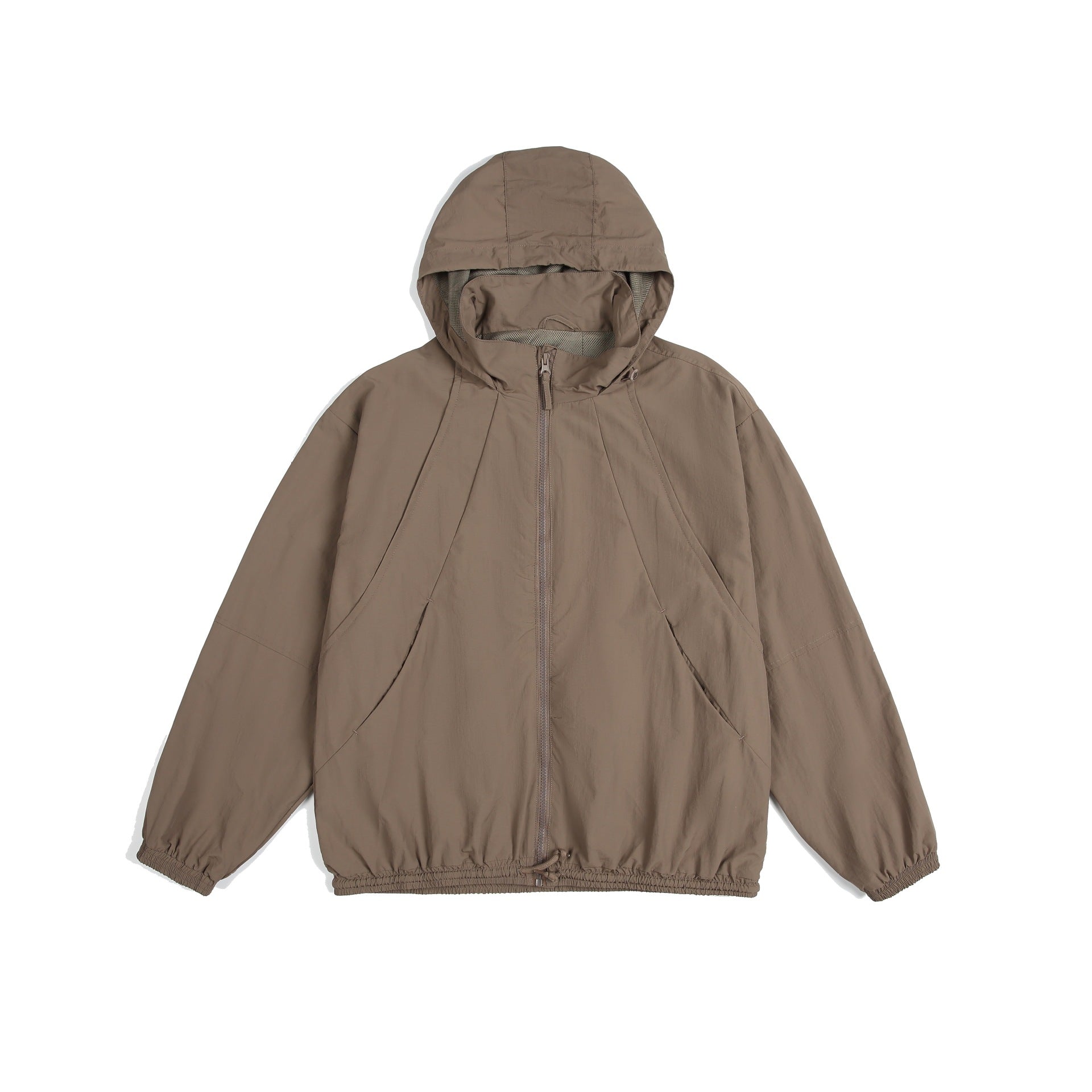 Unisex Lightweight Hooded Jacket in Oversize Parka Style with Drawstring Waist Chichicherry