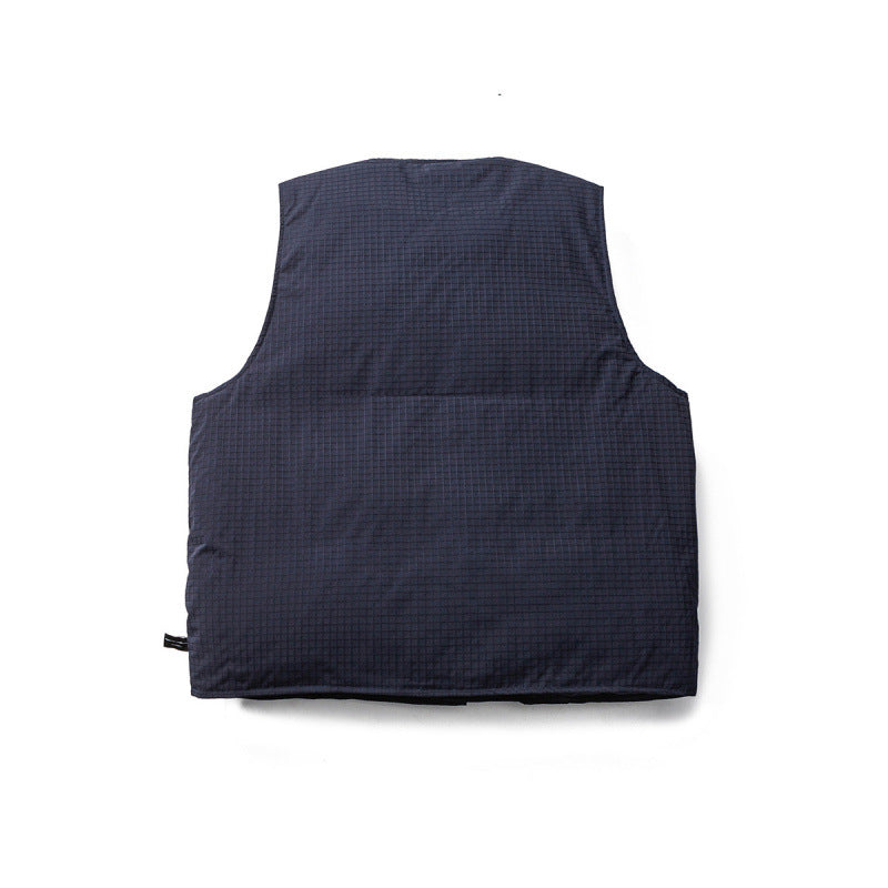 Unisex Padded Quilted Vest with Asymmetrical Front and Minimalist Silhouette Chichicherry