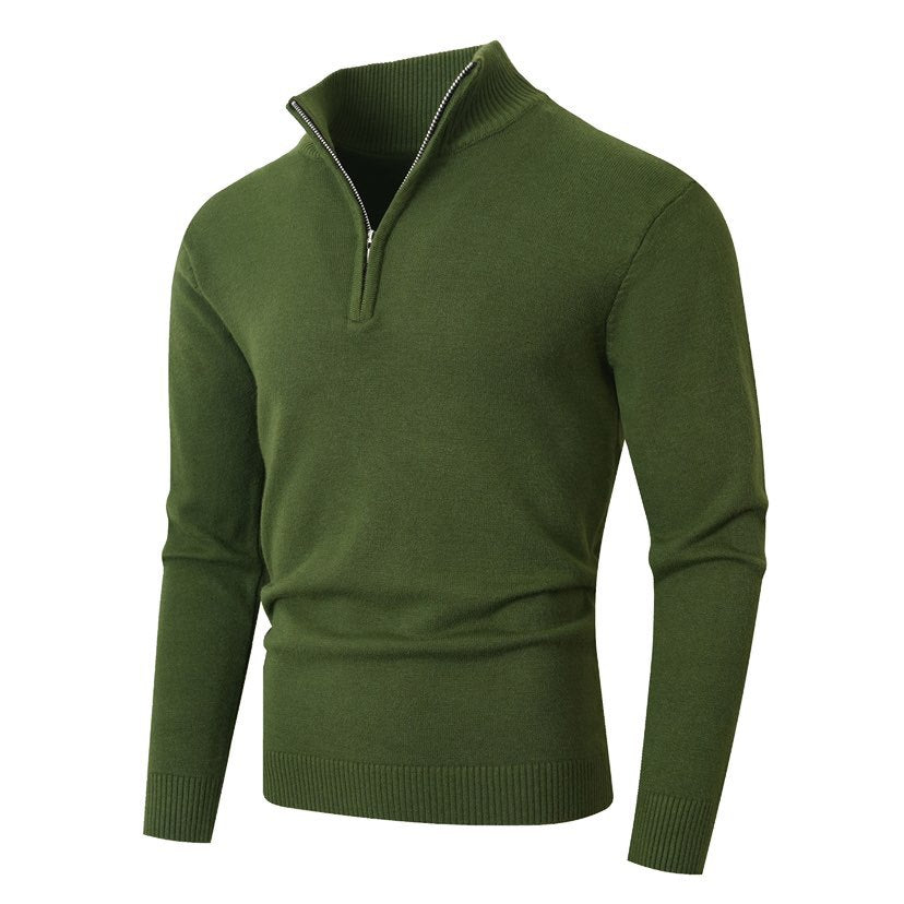 Men's sweater with half zipper and fine merino mix Chichicherry