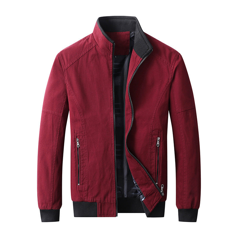 Men's lightweight cotton bomber with stand-up collar, zipper and ribbed cuffs Chichicherry