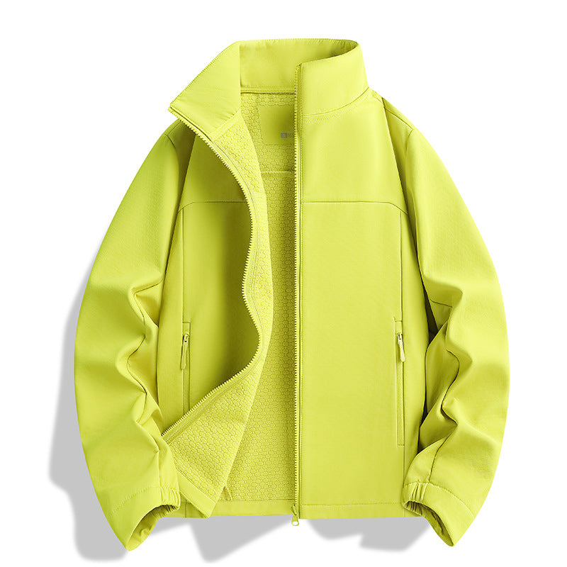 Unisex lightweight softshell jacket with fleece lining, stand-up collar and zippered pockets Chichicherry