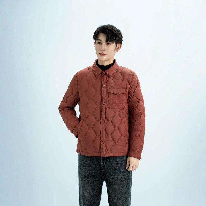 Men's quilted shirt jacket with lightweight thermal insulation Chichicherry