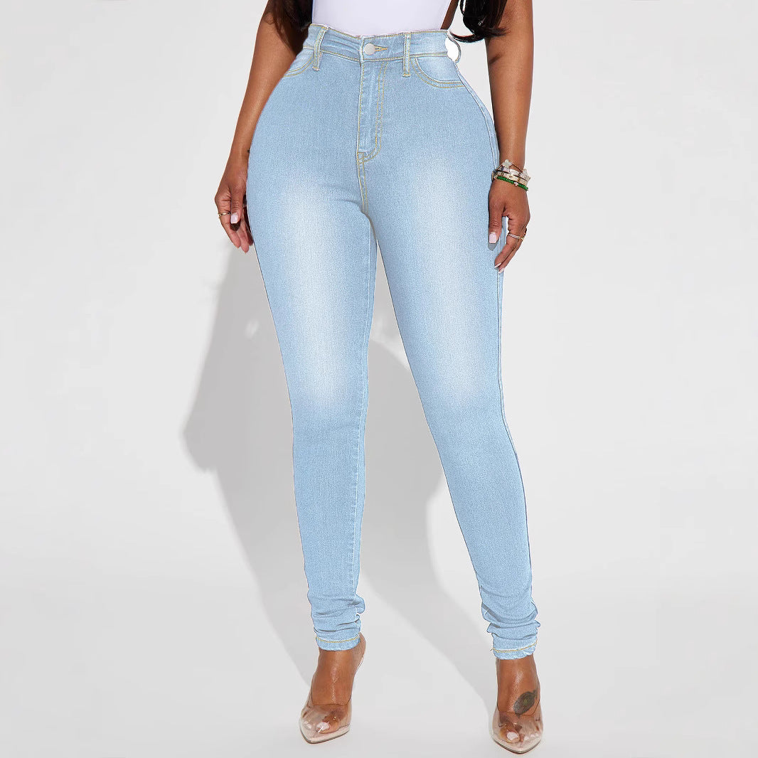Women High-Waist Skinny Jeans with shaping stretch and slim leg Chichicherry