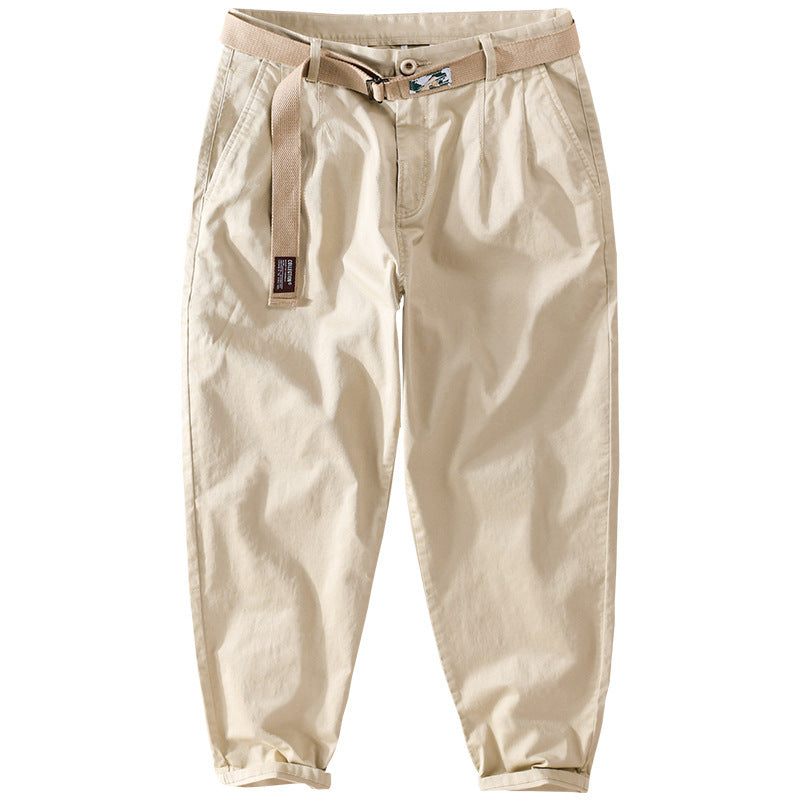 Men's cotton chino with woven belt and tapered leg Chichicherry