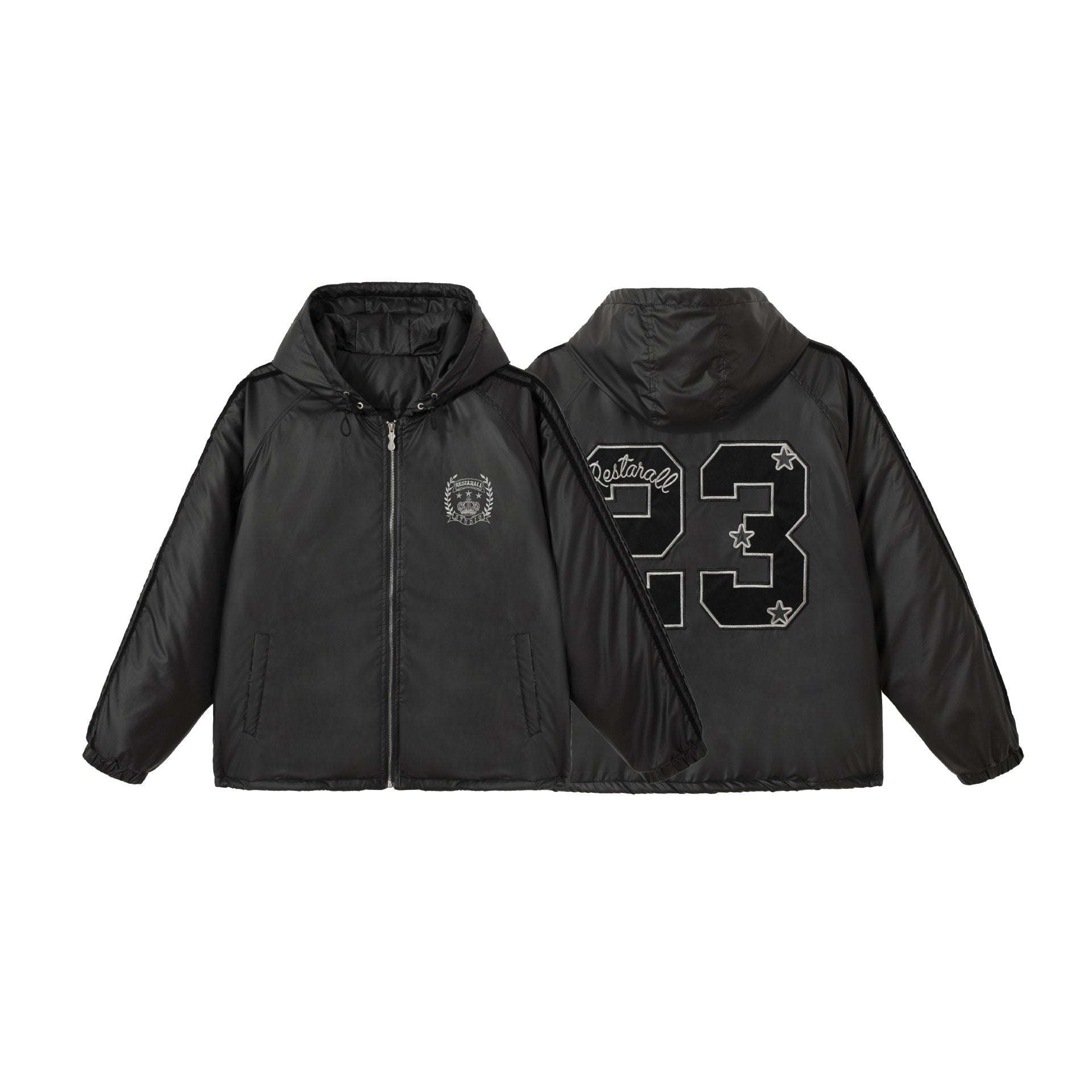 Unisex Boxy-padded Hoodie with Embroidered Coat of Arms Chichicherry
