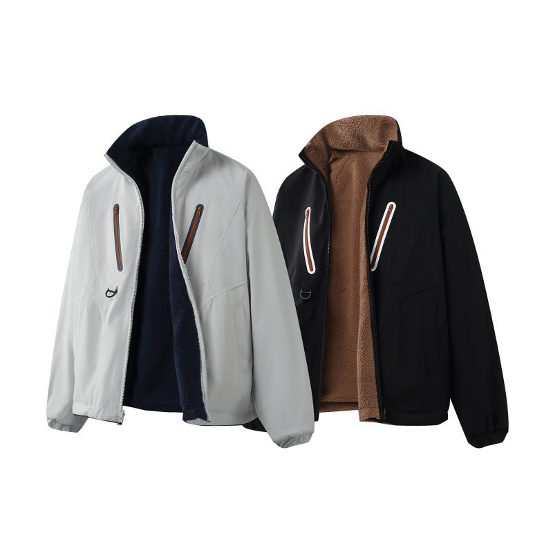 Unisex Lightweight Tech Softshell Jacket with Stand-up Collar, Water-repellent Membrane and Utility Pockets Chichicherry