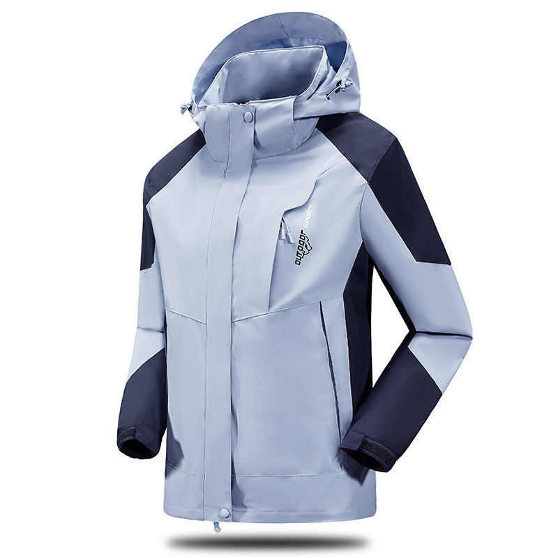 Men's water- and windproof softshell outdoor jacket with adjustable hood and zippered pockets Chichicherry