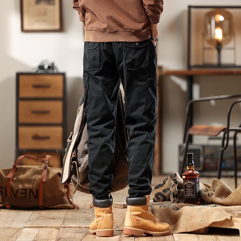 Men's cargo joggers with multi pockets and elastic cuffs Chichicherry