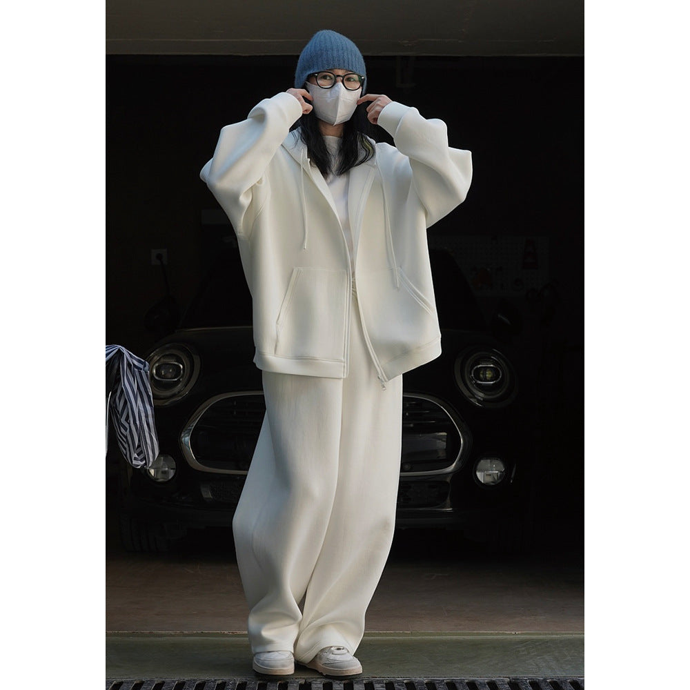 Women Extra Wide High-Waist Sweatpants in Palazzo Cut with Drawstring Chichicherry