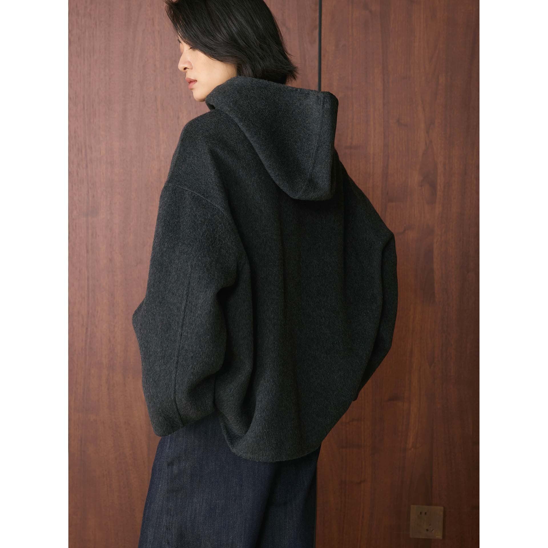 Women's Large Wool Blend Scarf as Shoulder Wrap with Soft Drape Chichicherry