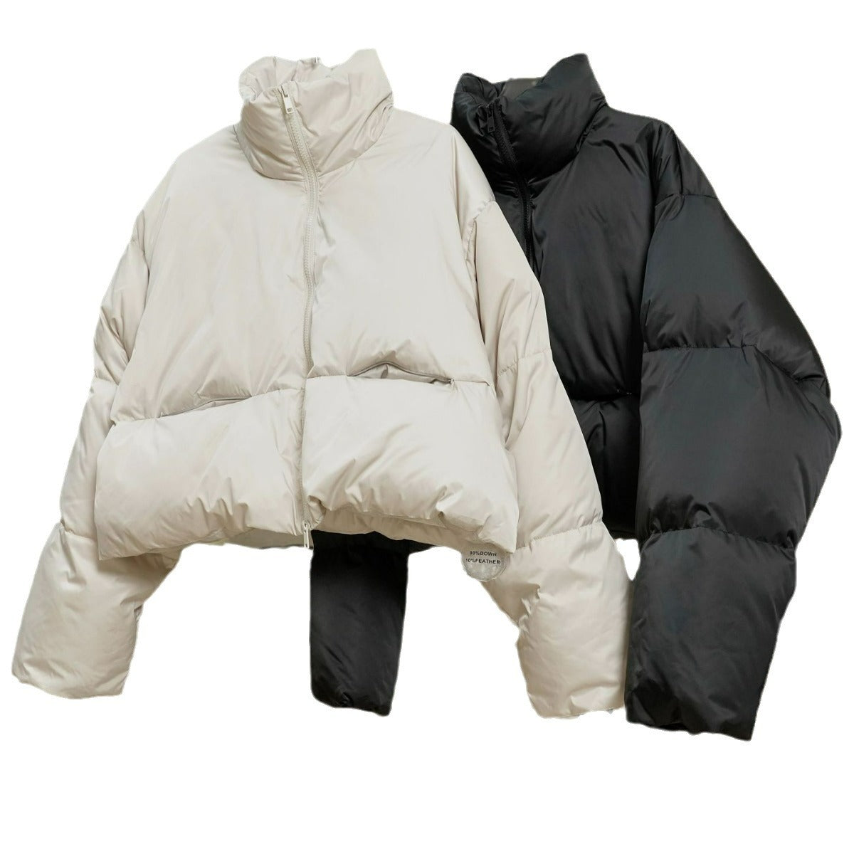 Women's short quilted puffer jacket with high standing collar and insulating filling Chichicherry