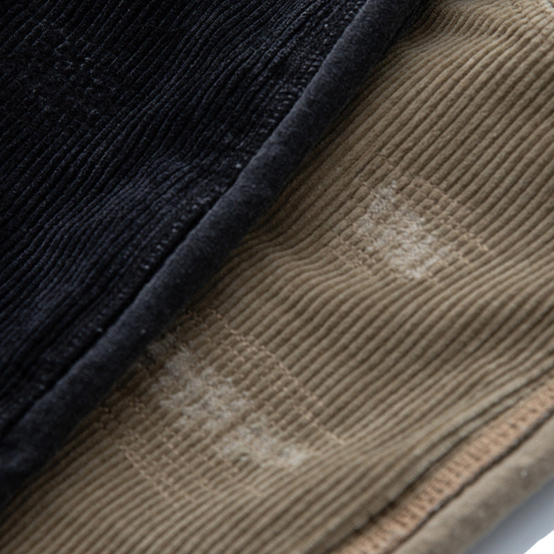 Men's corduroy pants in relaxed fit with elastic drawstring waistband and used details Chichicherry