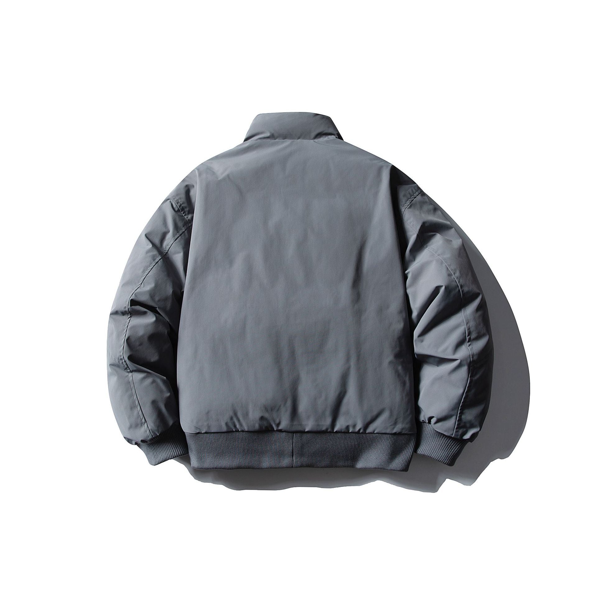 Men's Short Boxy Thermal Bomber Jacket with Geometric Quilting and High Stand-Up Collar Chichicherry