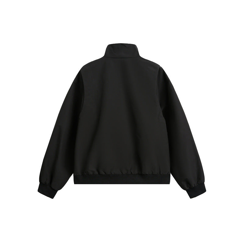 Men's Urban Microfiber Blouson with Stand-Up Collar, Hidden Button Placket and Zipper Pockets Chichicherry