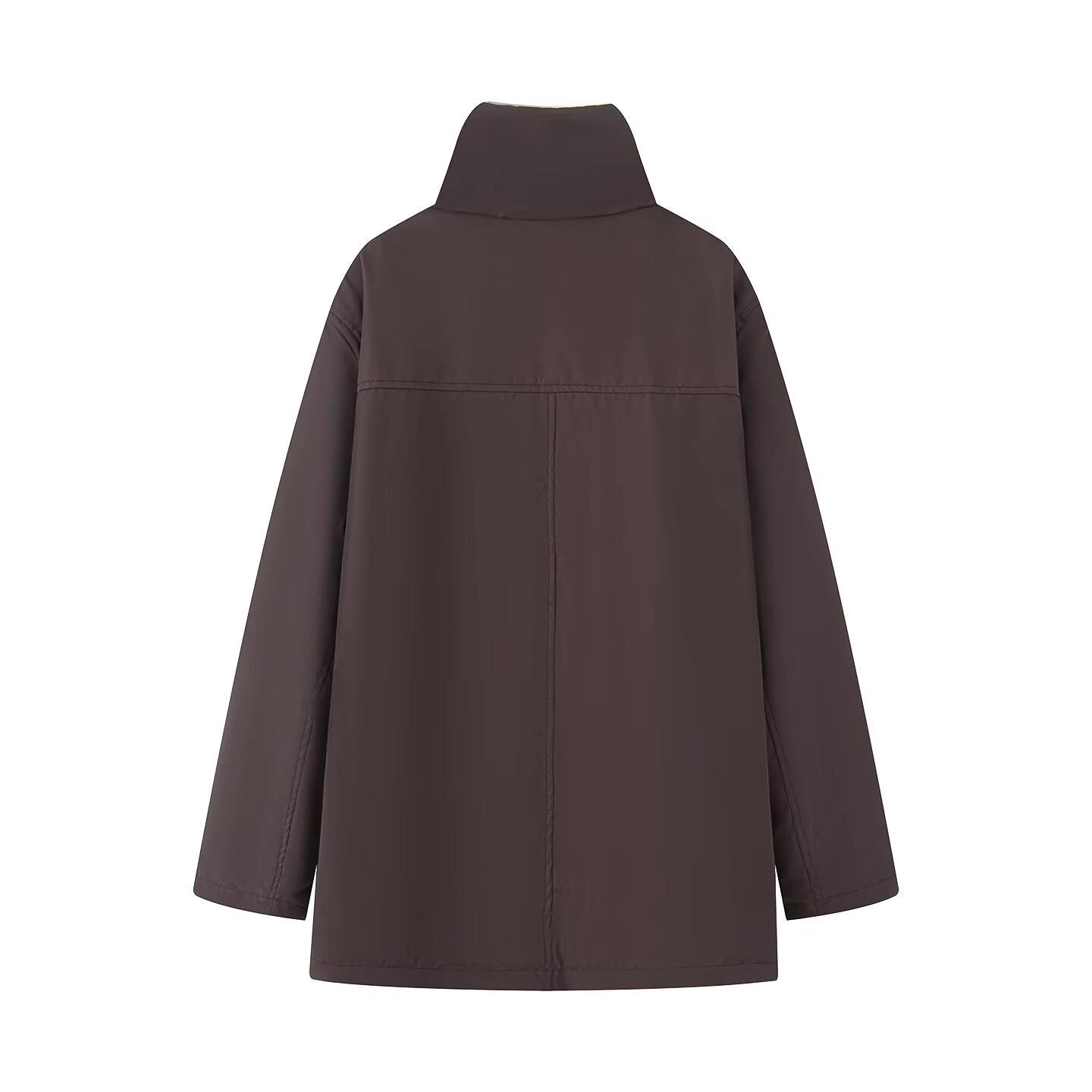 Women's Padded Parka Jacket with High Teddy Collar and Flap Pockets Chichicherry