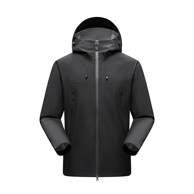 Men's Minimalistic technical three-layer softshell jacket with sealed seams and waterproof front zipper Chichicherry