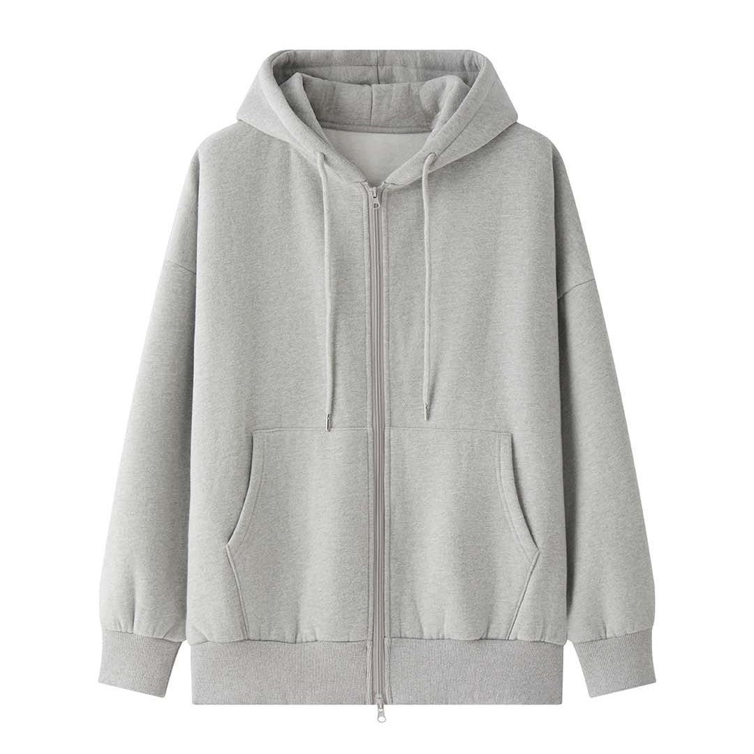 Women's Extra Wide Hooded Sweatshirt with Zip and Soft Fleece Lining Chichicherry