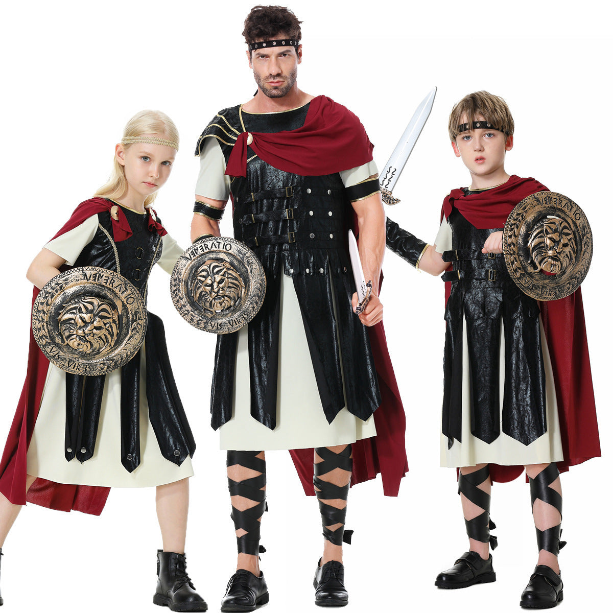 Girls Gladiator Costume with Cape and Accessories Chichicherry