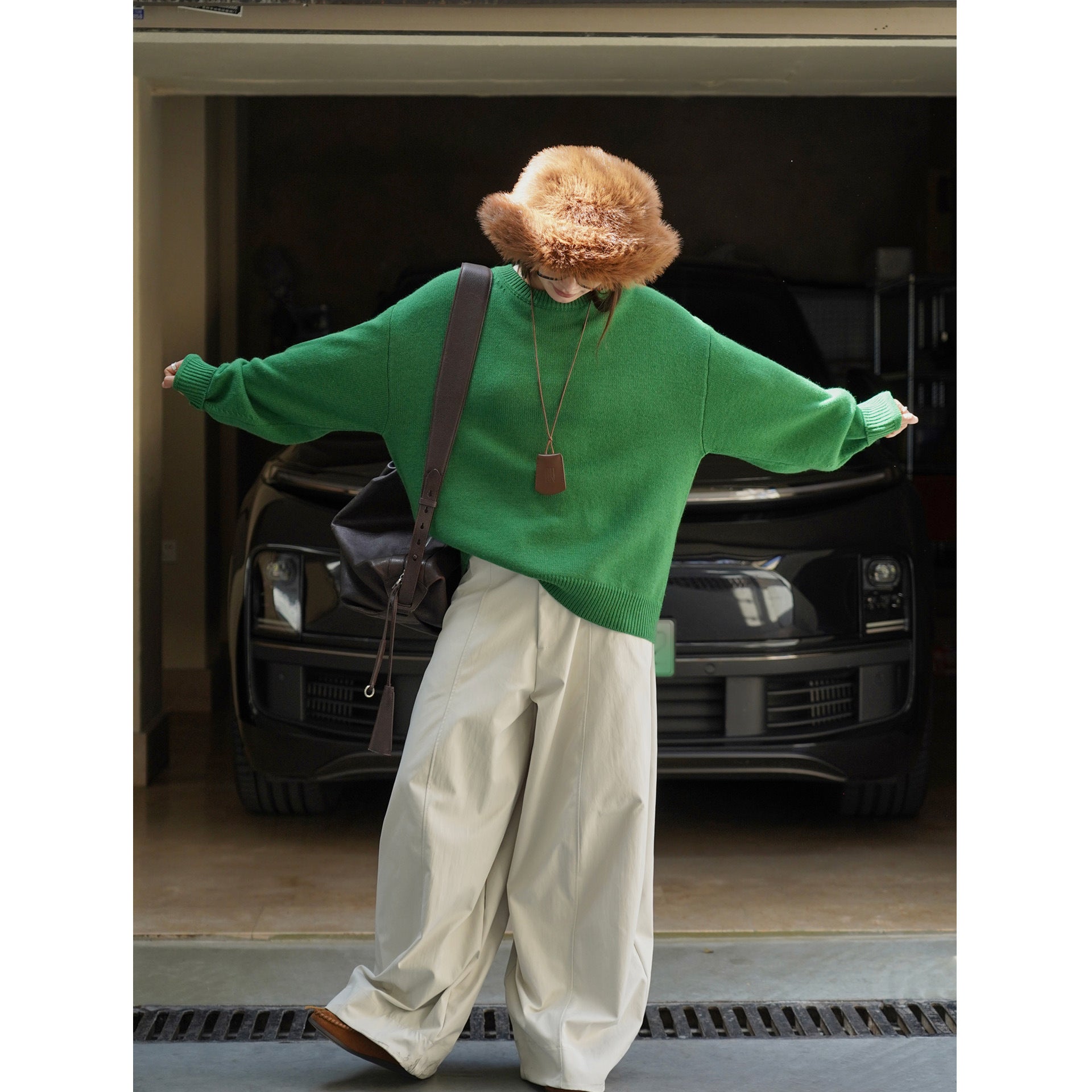 Women's ultra-wide high-waisted culotte pants with a deep crotch and clean waistband Chichicherry