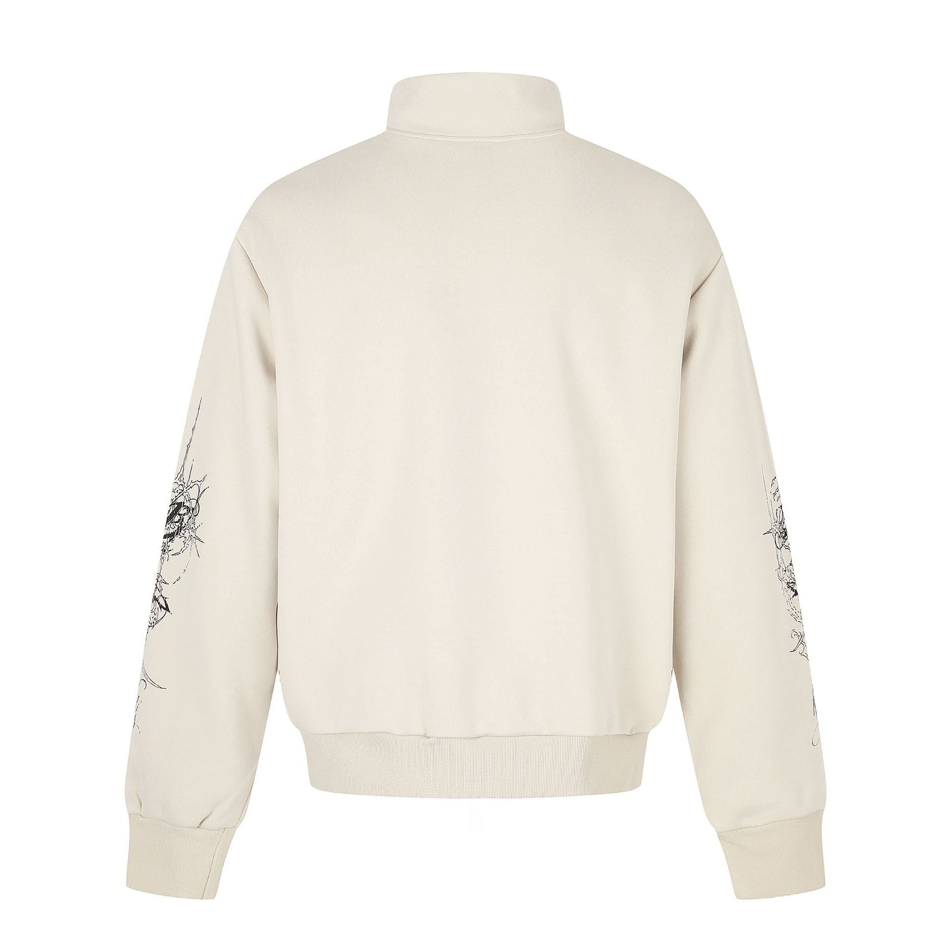 Women's Oversized Sweat Jacket with Stand-up Collar and Leopard Print Chichicherry