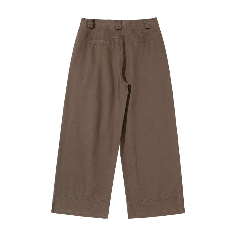 Women Wide Highwaist Culotte Pants with Utility Pockets and Casual Cropped Silhouette Chichicherry