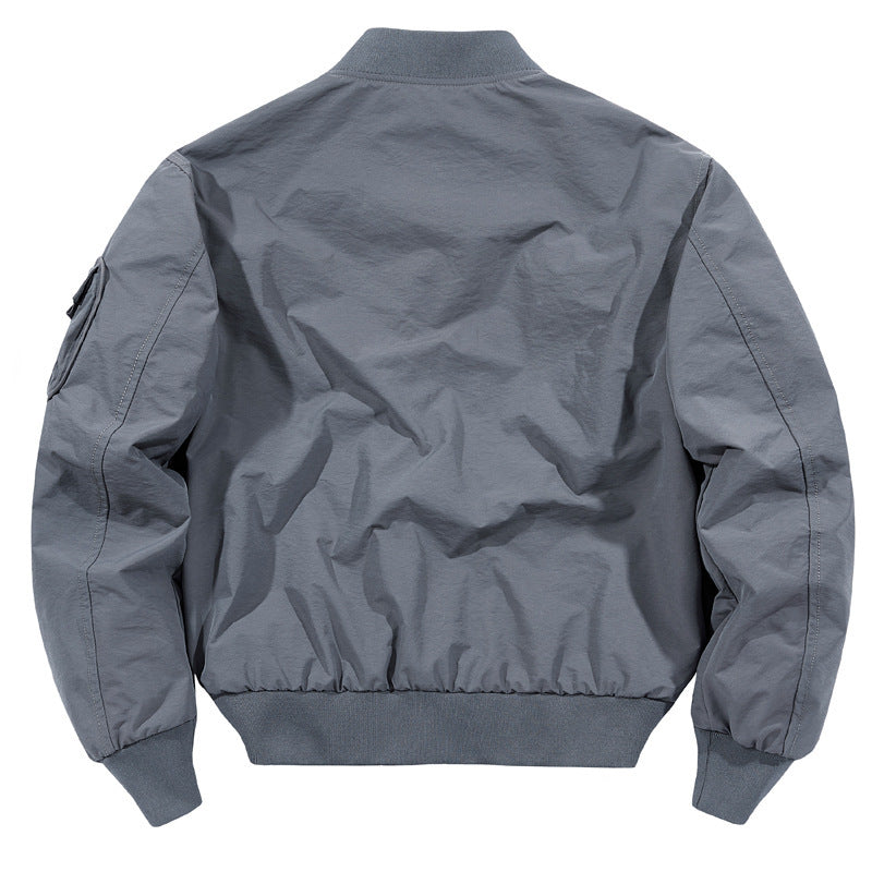 Men's lightweight nylon bomber in utility look with multiple pockets and ribbed cuffs Chichicherry