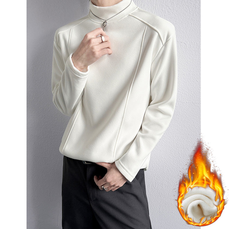 Men's Oversized Stand-Up Collar Sweatshirt with Raglan Sleeves and Subtle Gradient Chichicherry