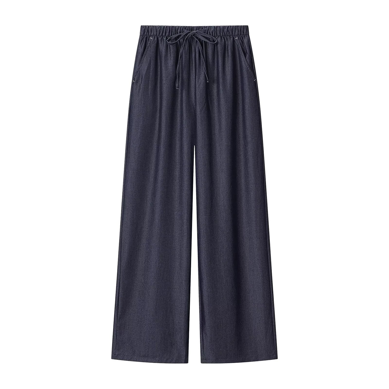 Women's wide Palazzo pants with elastic waistband and drawstring Chichicherry