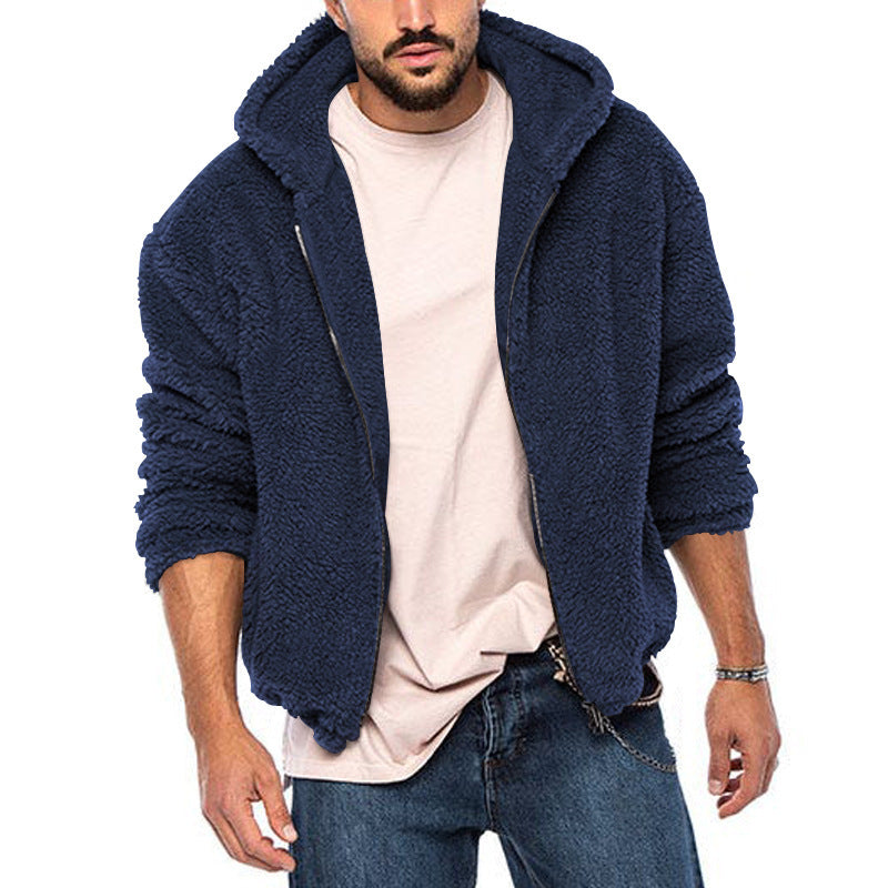 Men's Padded Fleece Hoodie with Teddy Finish, Zipper and Side Pockets Chichicherry