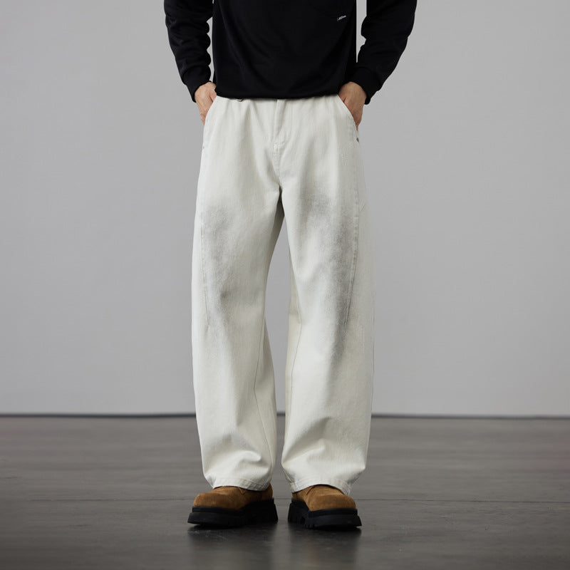 Men's Wide Cut Cotton Canvas Pants in Relaxed Fit Chichicherry