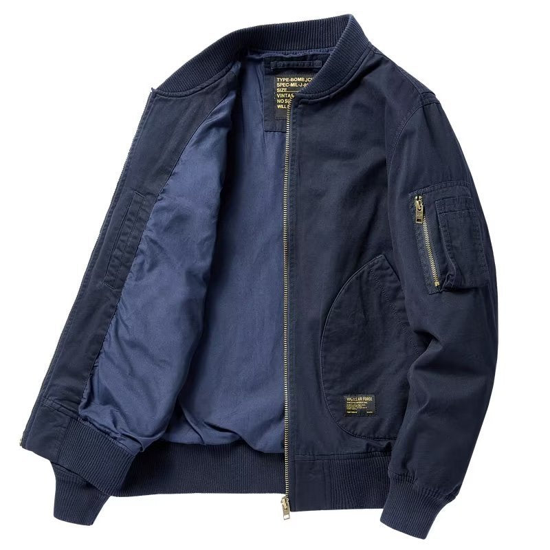 Herren Bomberjacke im Utility-Stil mit Ärmel‑Tasche und Rippbündchen Chichicherry