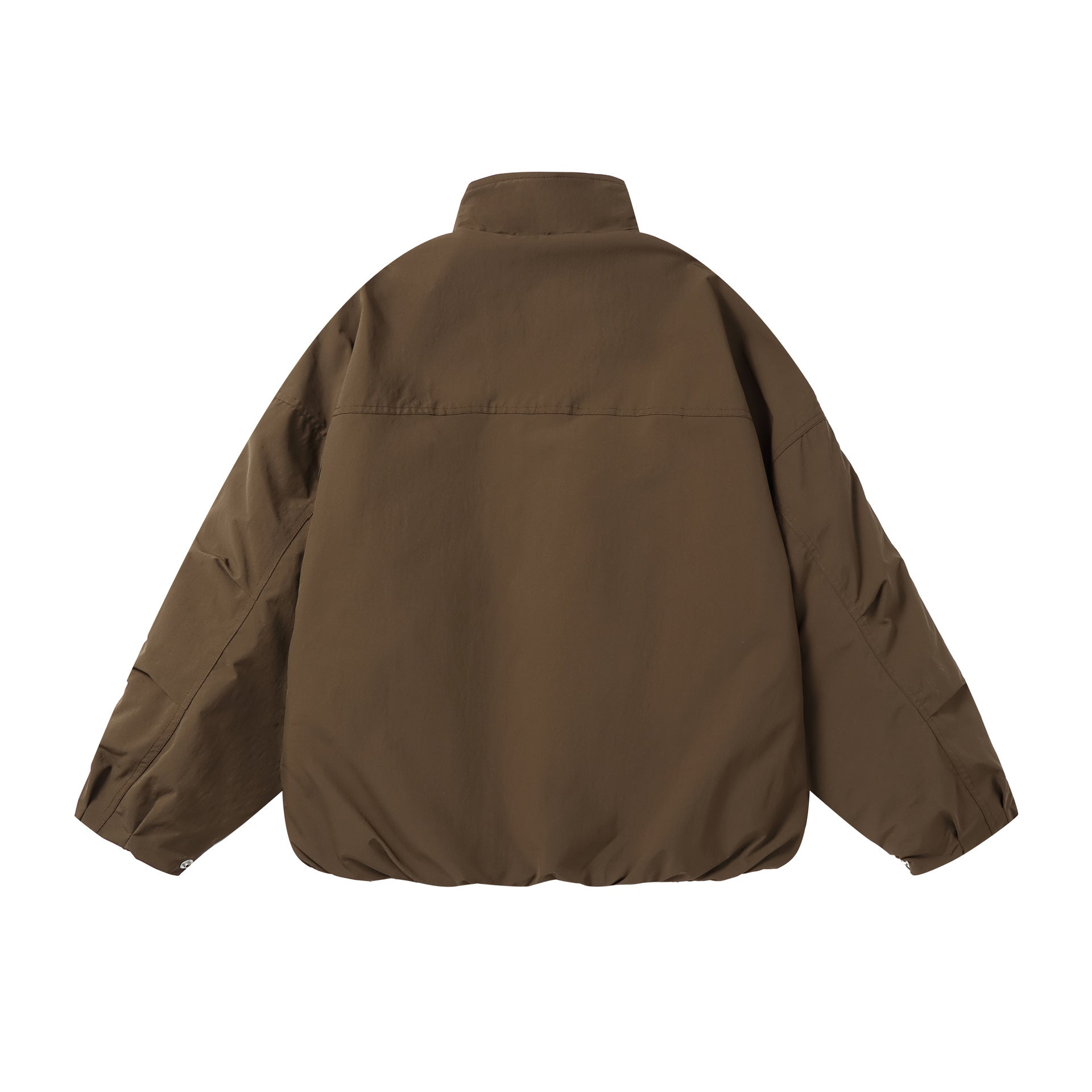 Unisex Boxy Short Jacket with High Stand-Up Collar and Balloon Sleeves Chichicherry