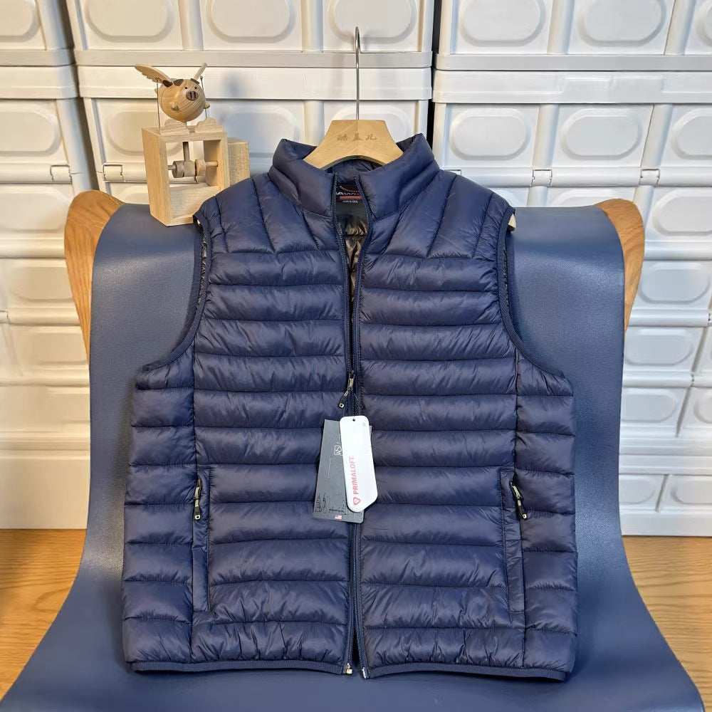 Men's quilted vest with Primaloft insulation, stand-up collar and zipper Chichicherry