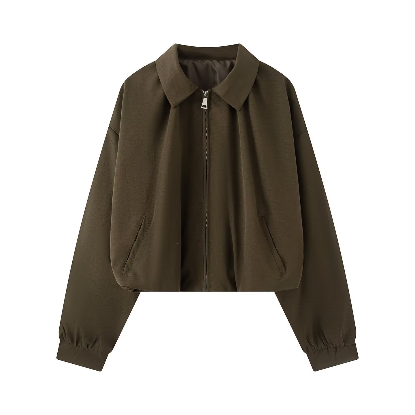 Women's short jacket in cropped bomber style with Kent collar, softshell look and elastic cuffs Chichicherry