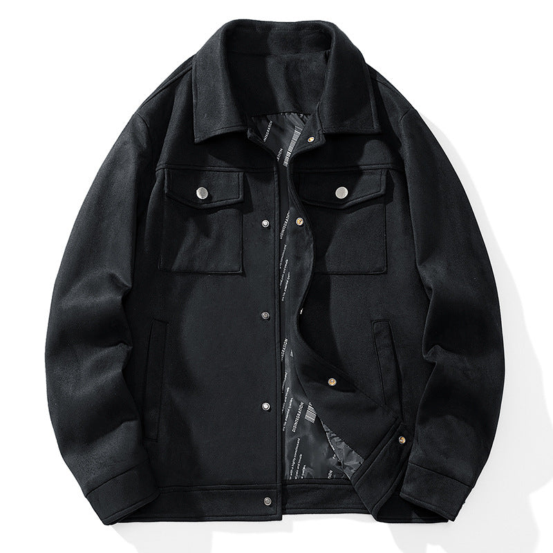 Men's suede-look trucker jacket with quilted lining and flap pockets Chichicherry