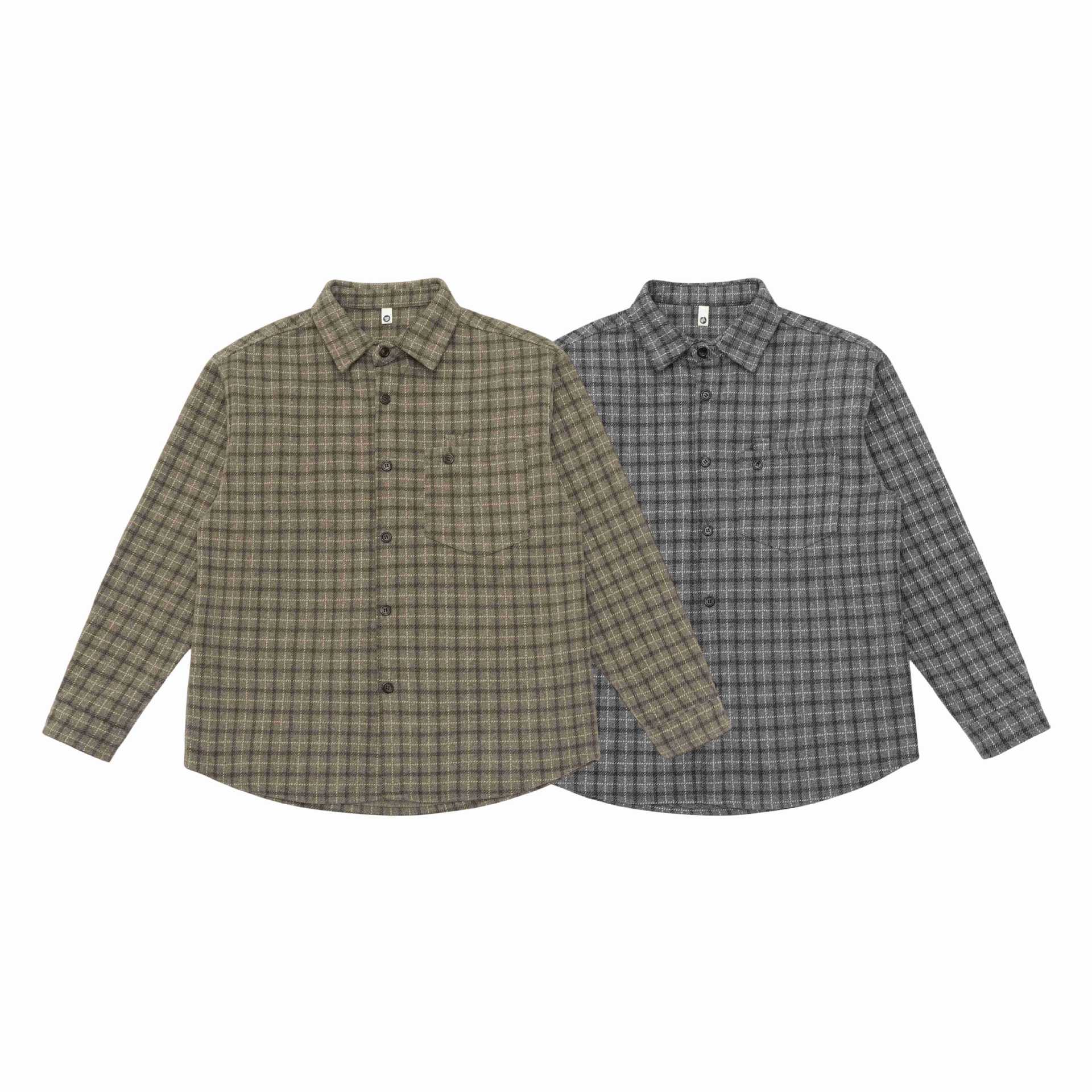 Unisex Checked Shirt Jacket-Overshirt made of Wool Blend Chichicherry