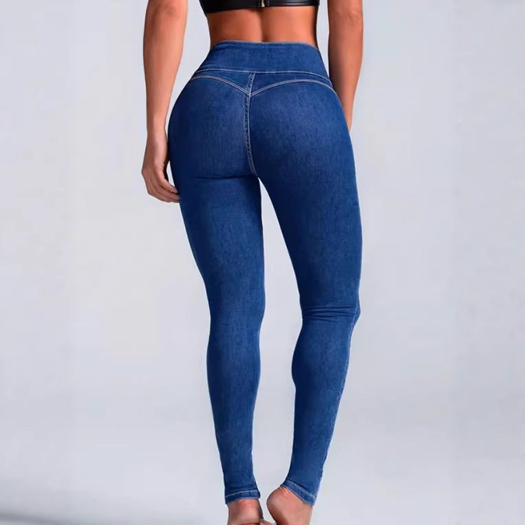 Women's Sculpting High Waist Skinny Jeans with V-Shaped Waist Chichicherry