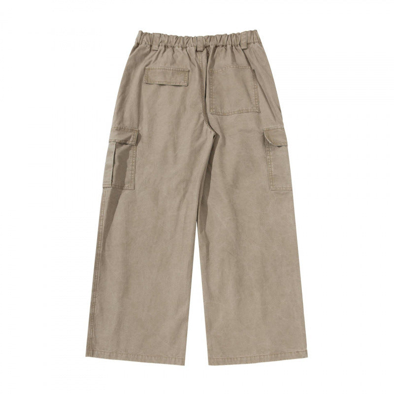 Women's Wide Cargo Culotte Pants made of Cotton Blend with Large Patch Pockets Chichicherry
