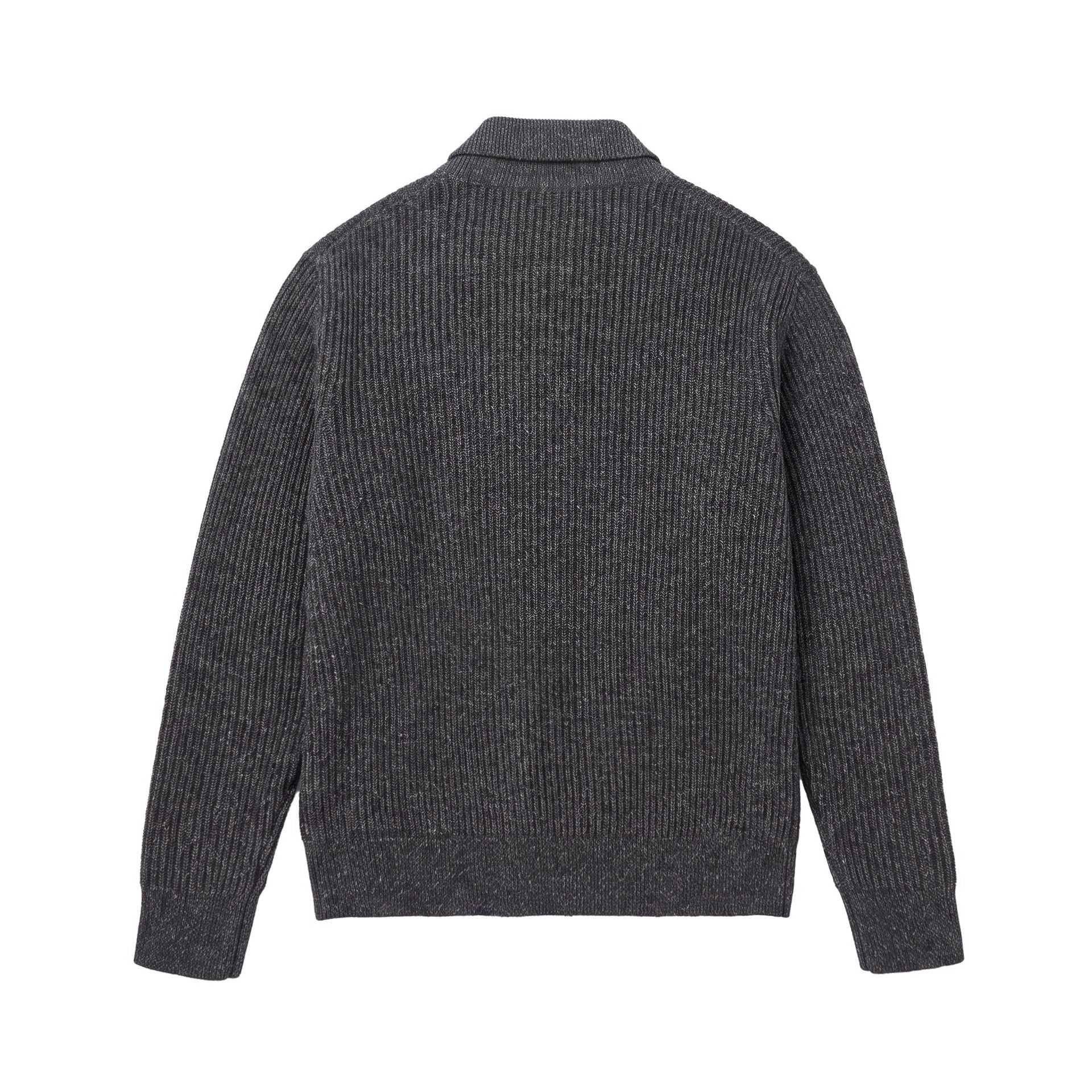Men's knit sweater with polo collar and distinctive ribbed structure Chichicherry