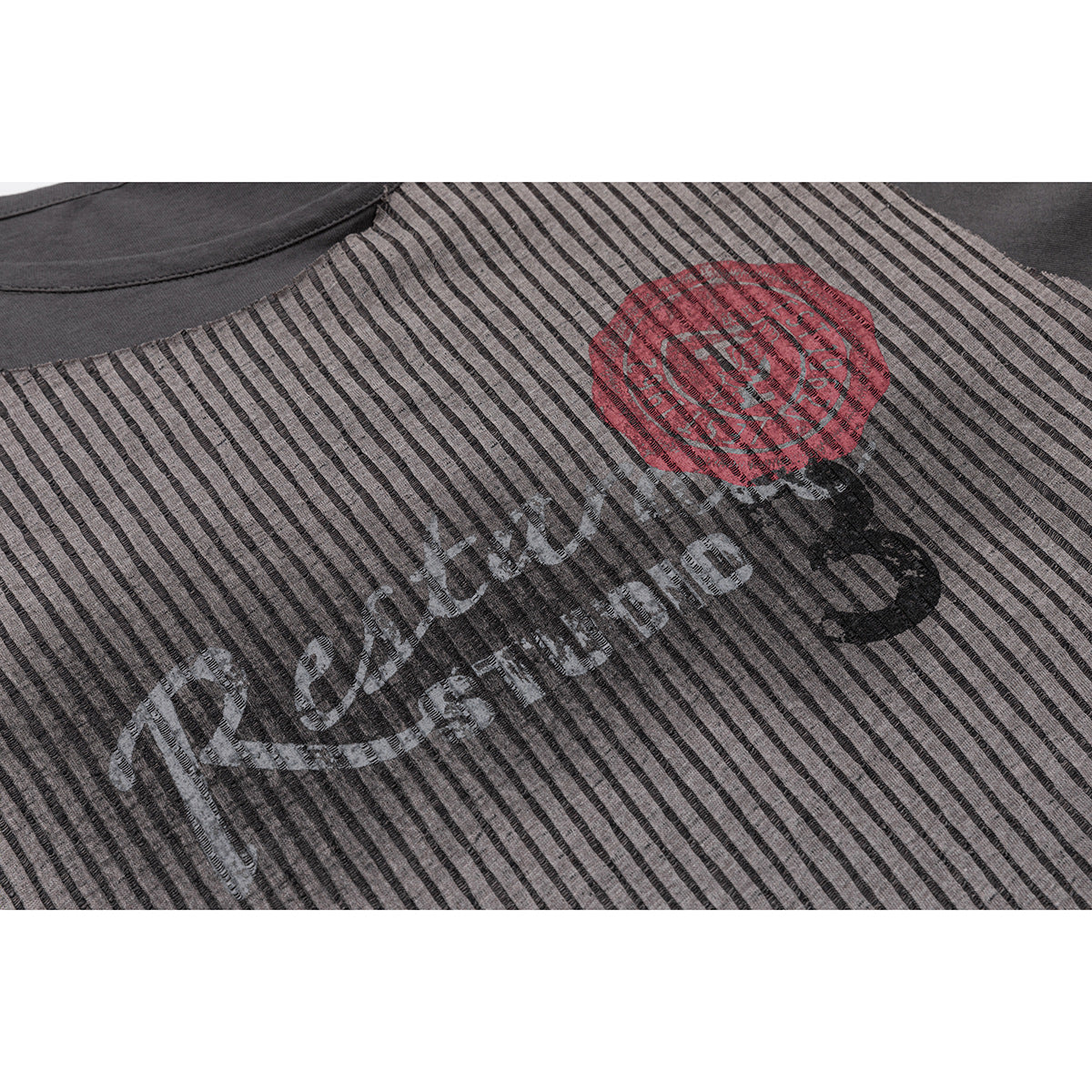 Women's Layered Long Sleeve Shirt with Striped Front Panel and Lace Band Chichicherry