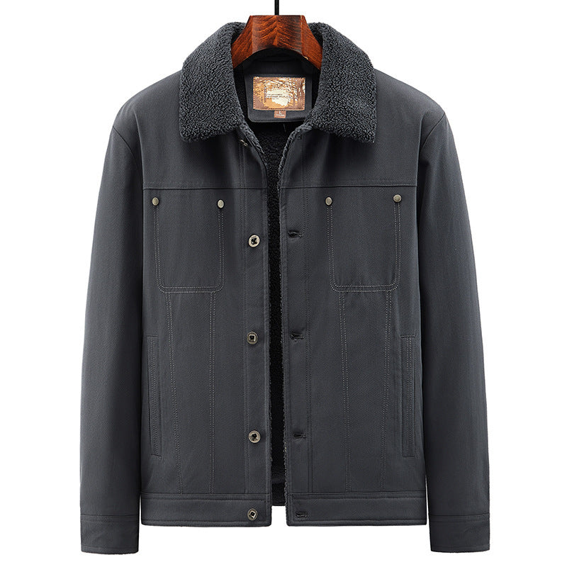 Men's trucker jacket in overshirt style with Sherpa lining and shirt collar Chichicherry