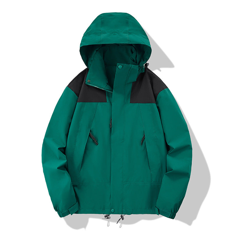 Men's water-repellent softshell jacket with hood, adjustable hem, and multifunction pockets Chichicherry