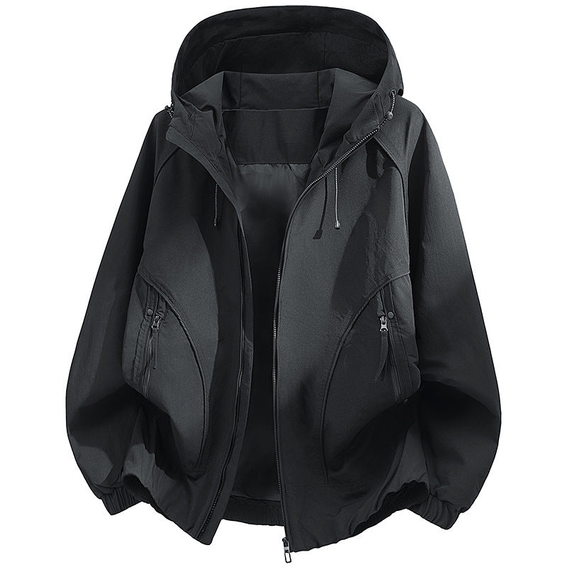 Men's technical hooded softshell jacket with adjustable hood and utility pockets Chichicherry