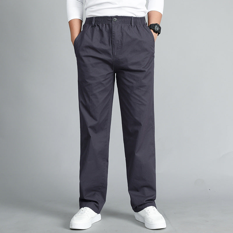 Men's casual chino pants with straight cut, elastic waistband and side pockets Chichicherry