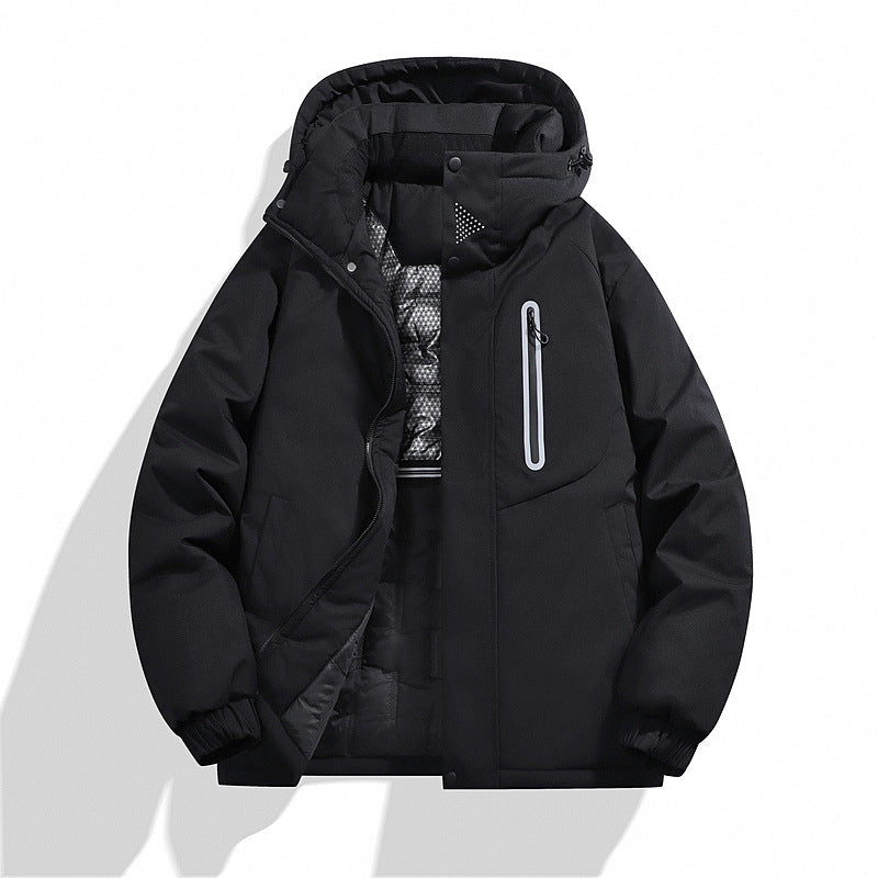 Men's Padded Hooded Winter Jacket with Water-Repellent Membrane and Welded Chest Pocket Chichicherry