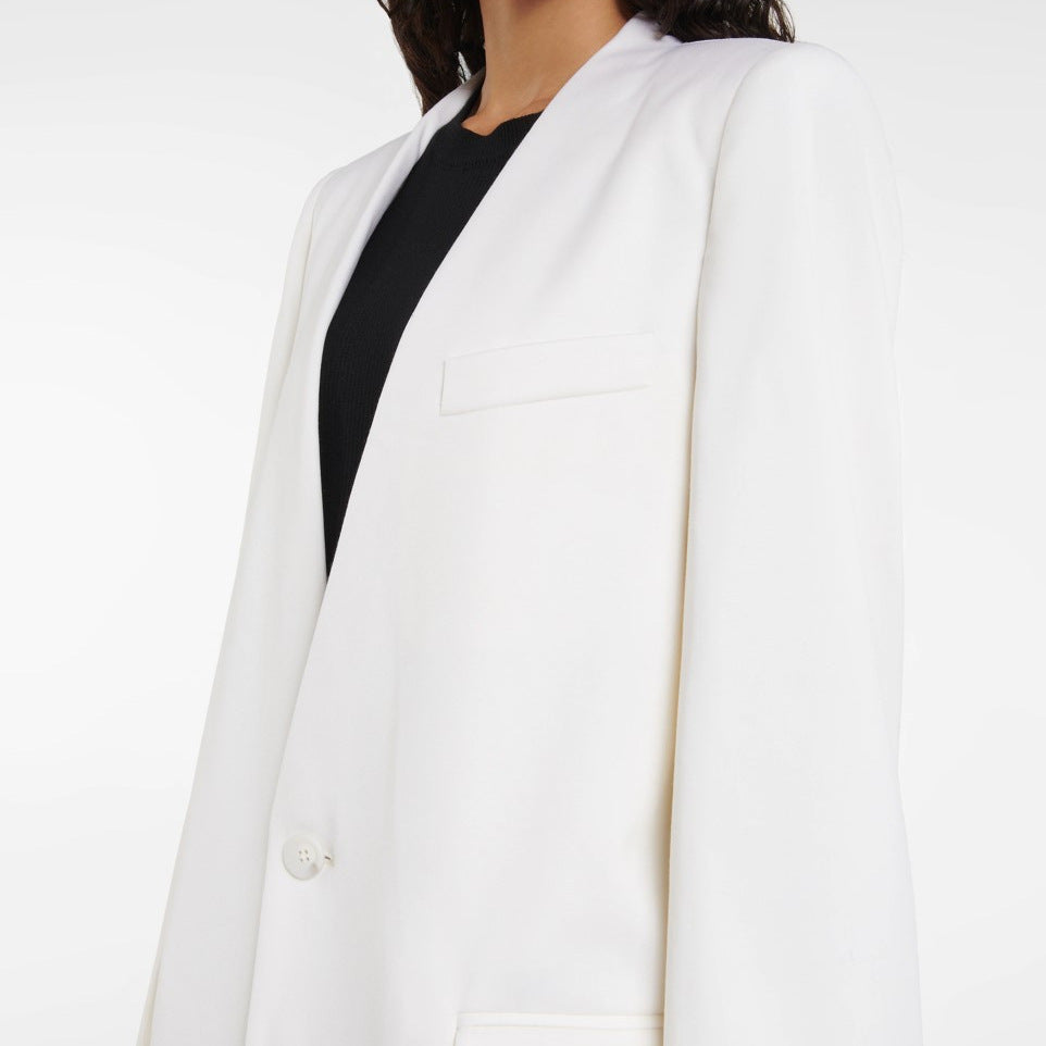 Women’s Maxi Long Slim Coat Blazer with Concealed Button Placket and Slim Shoulder Line Chichicherry